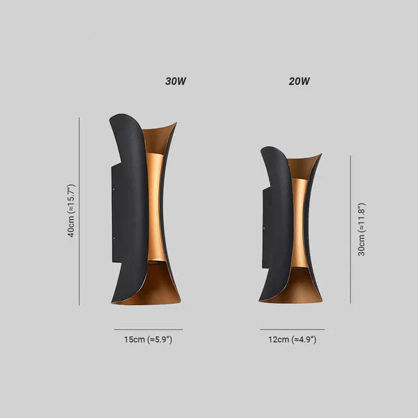 Curved LED Indoor Outdoor Wall Lighting Fixture | Orqina