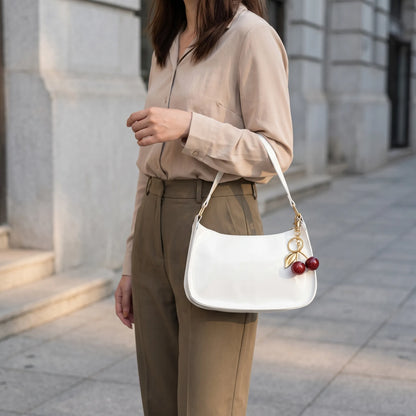 Curved Zipper Shoulder Bag For Women