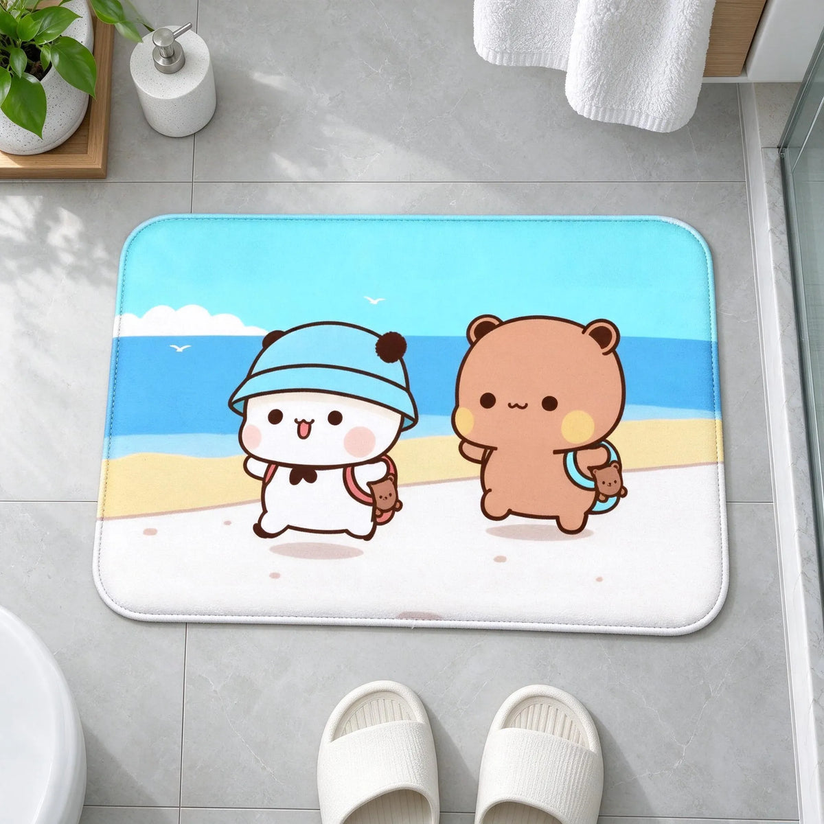 Cushioned Cartoon Graphic Bath Mat
