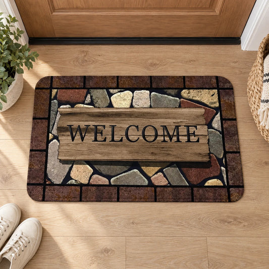 Cushioned Printed Entryway Door Mat