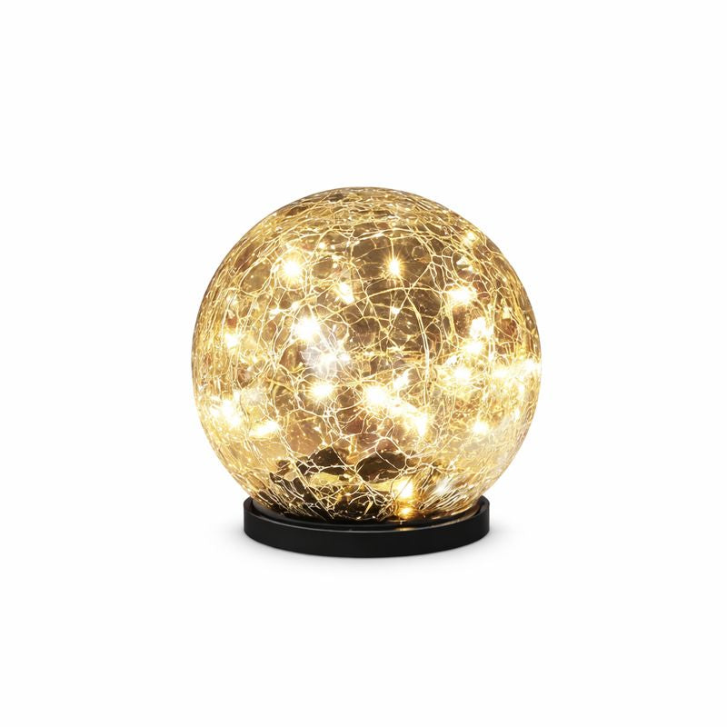 Decorative Cracked Glass Solar LED Garden Globe Light | Sunluma