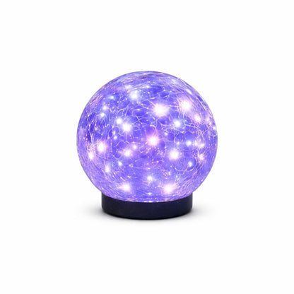 Decorative Cracked Glass Solar LED Garden Globe Light | Sunluma