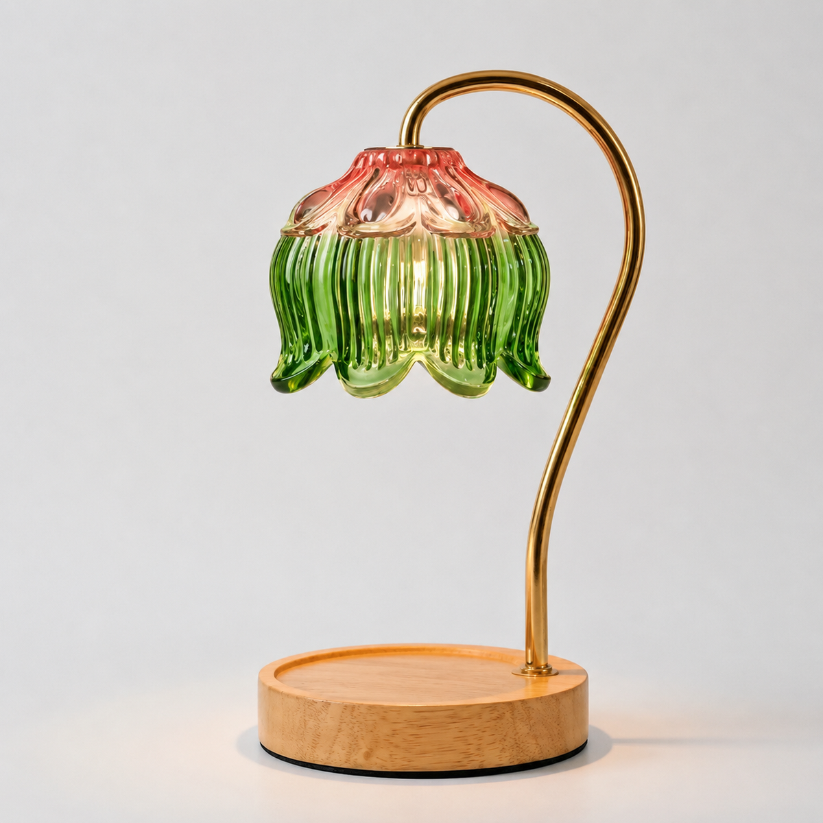 Dimmable Candle Warmer Lamp with Glass Petal Shade