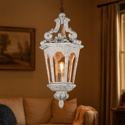 Distressed Wood Pendant Light Rustic Hanging Design | Torvica