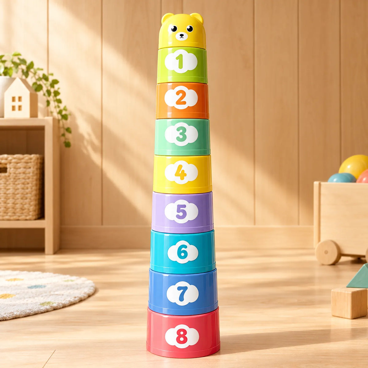 Educational Stacking Cups with Numbers and Letters for Kids