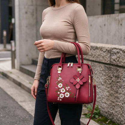Embroidered Zip Tote Bag
