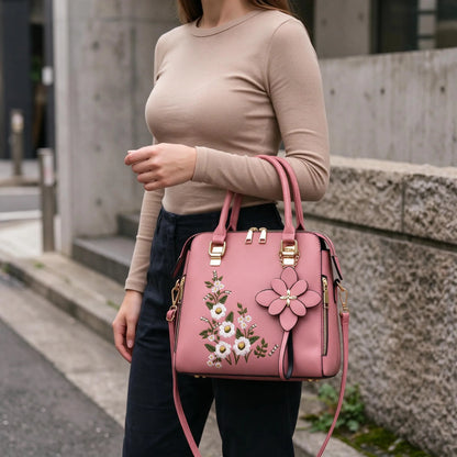 Embroidered Zip Tote Bag