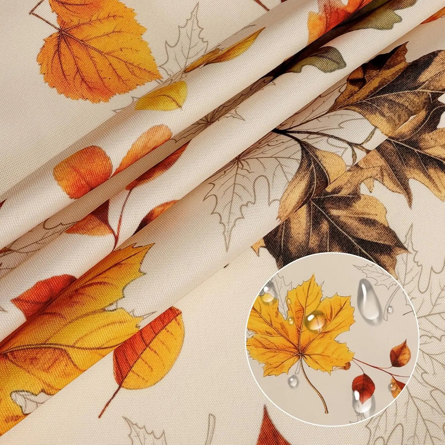Fall Tablecloth with Autumn Leaves for Thanksgiving