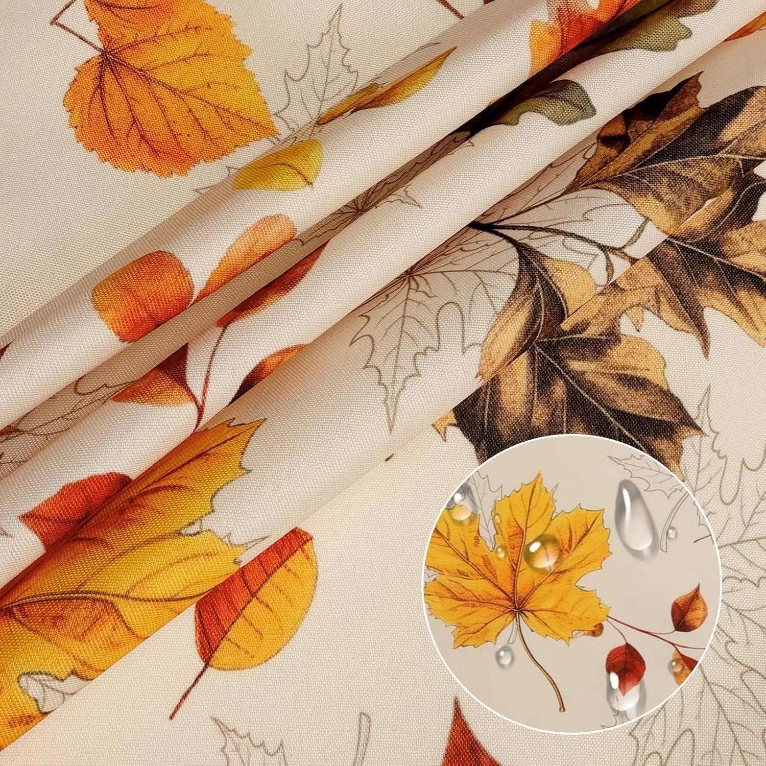 Fall Tablecloth with Autumn Leaves for Thanksgiving