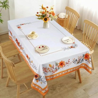 Fall Tablecloth with Autumn Leaves for Thanksgiving