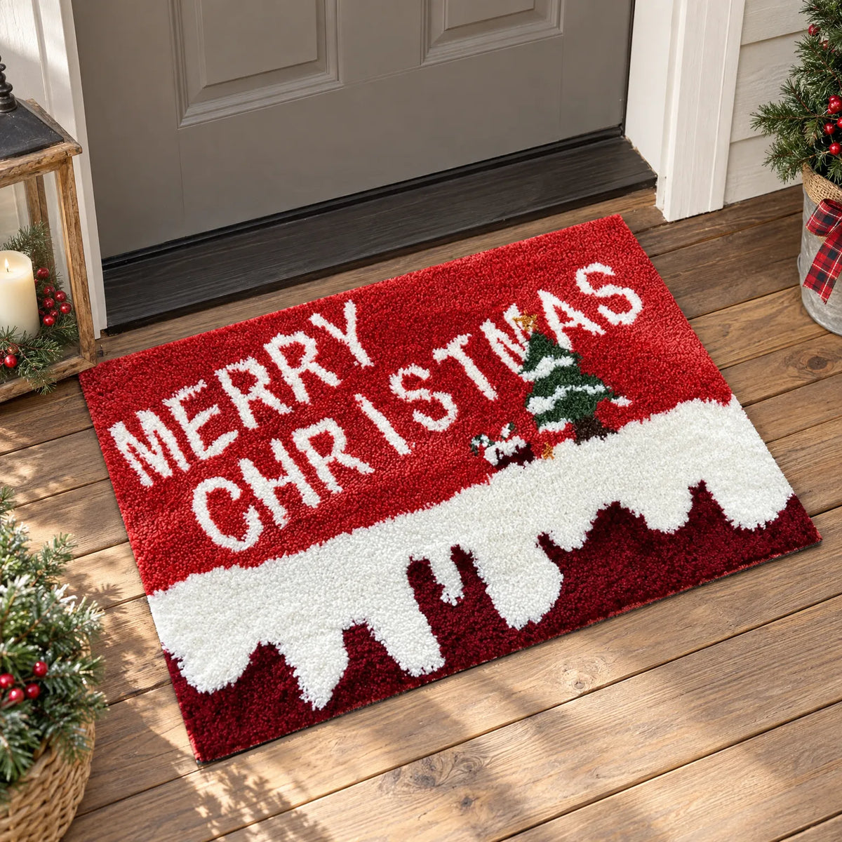 Festive Christmas Welcome Door Mat