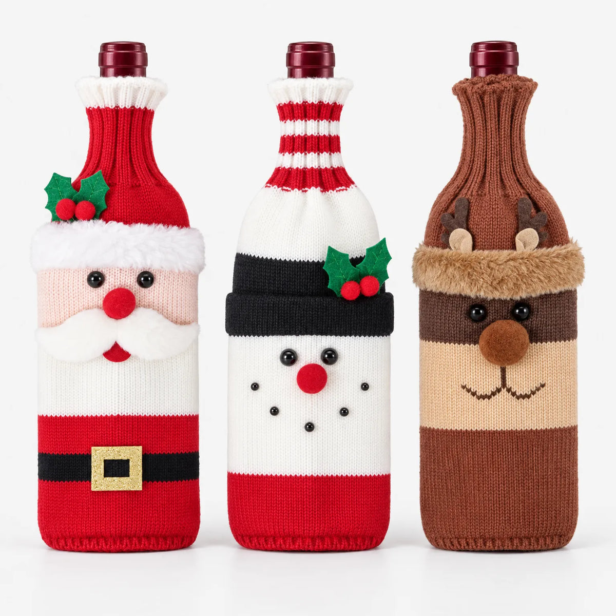 Festive Christmas Wine Bottle Cover
