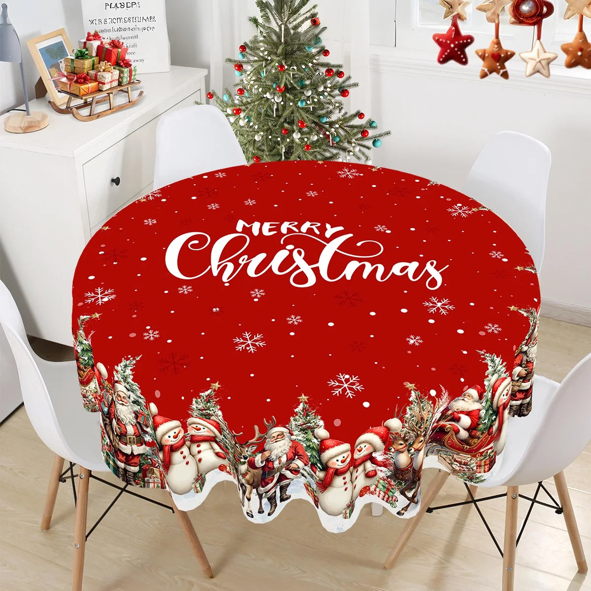 Festive Holiday Printed Dining Tablecloth