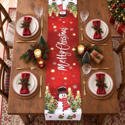 Festive Santa Christmas Table Runner