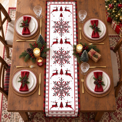 Festive Santa Christmas Table Runner
