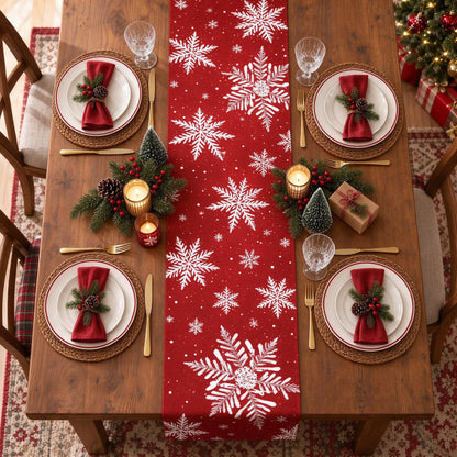 Festive Santa Christmas Table Runner