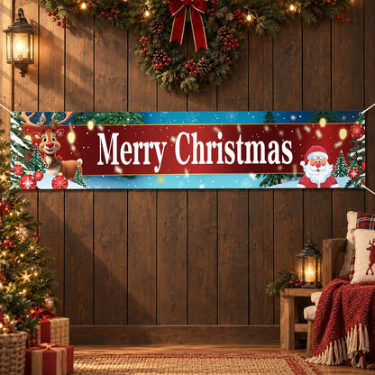 Flat Printed Christmas Fence Banner