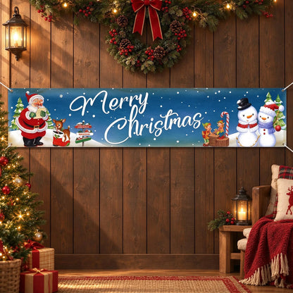 Flat Printed Christmas Fence Banner