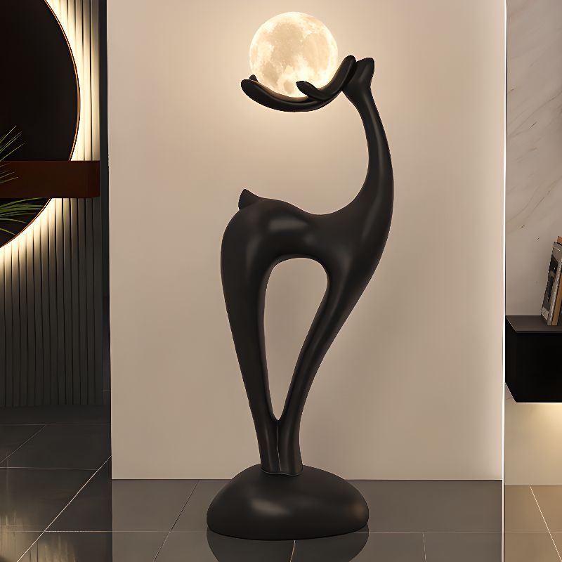 Floor Lamp Resin Deer Design Touch Switch Modern | Lunetra