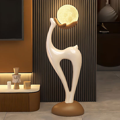 Floor Lamp Resin Deer Design Touch Switch Modern | Lunetra