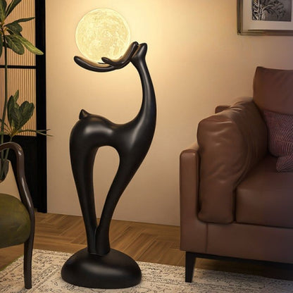 Floor Lamp Resin Deer Design Touch Switch Modern | Lunetra