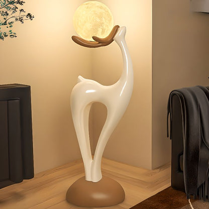 Floor Lamp Resin Deer Design Touch Switch Modern | Lunetra
