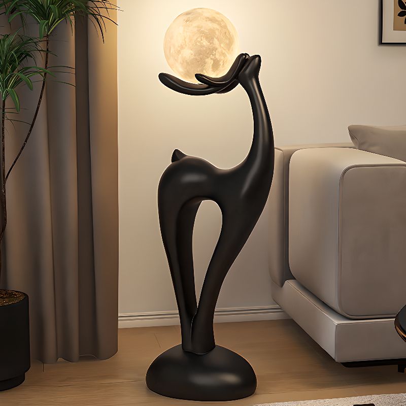 Floor Lamp Resin Deer Design Touch Switch Modern | Lunetra