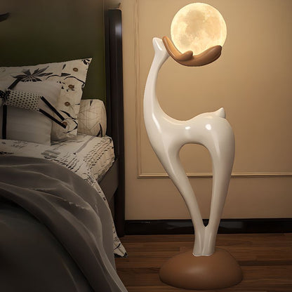 Floor Lamp Resin Deer Design Touch Switch Modern | Lunetra