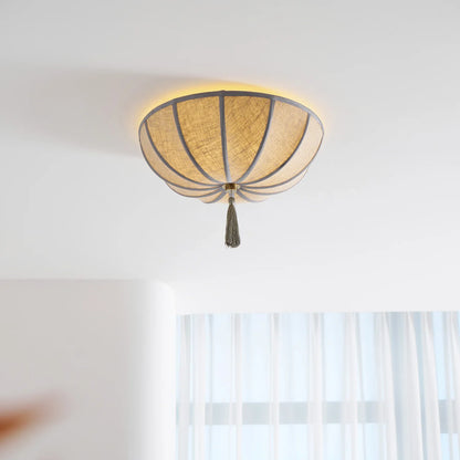 Floral Fabric Shade Ceiling Light Fixture Design | Lumevyn