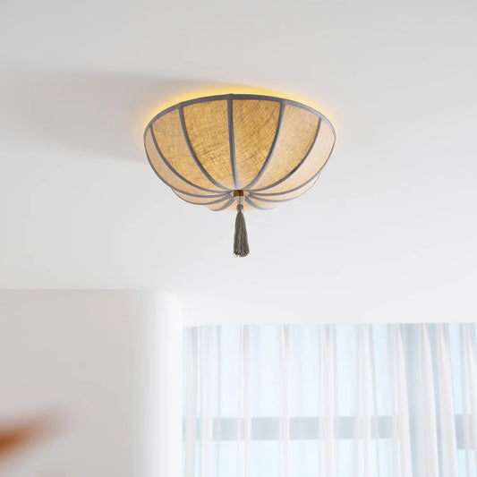 Floral Fabric Shade Ceiling Light Fixture Design | Lumevyn