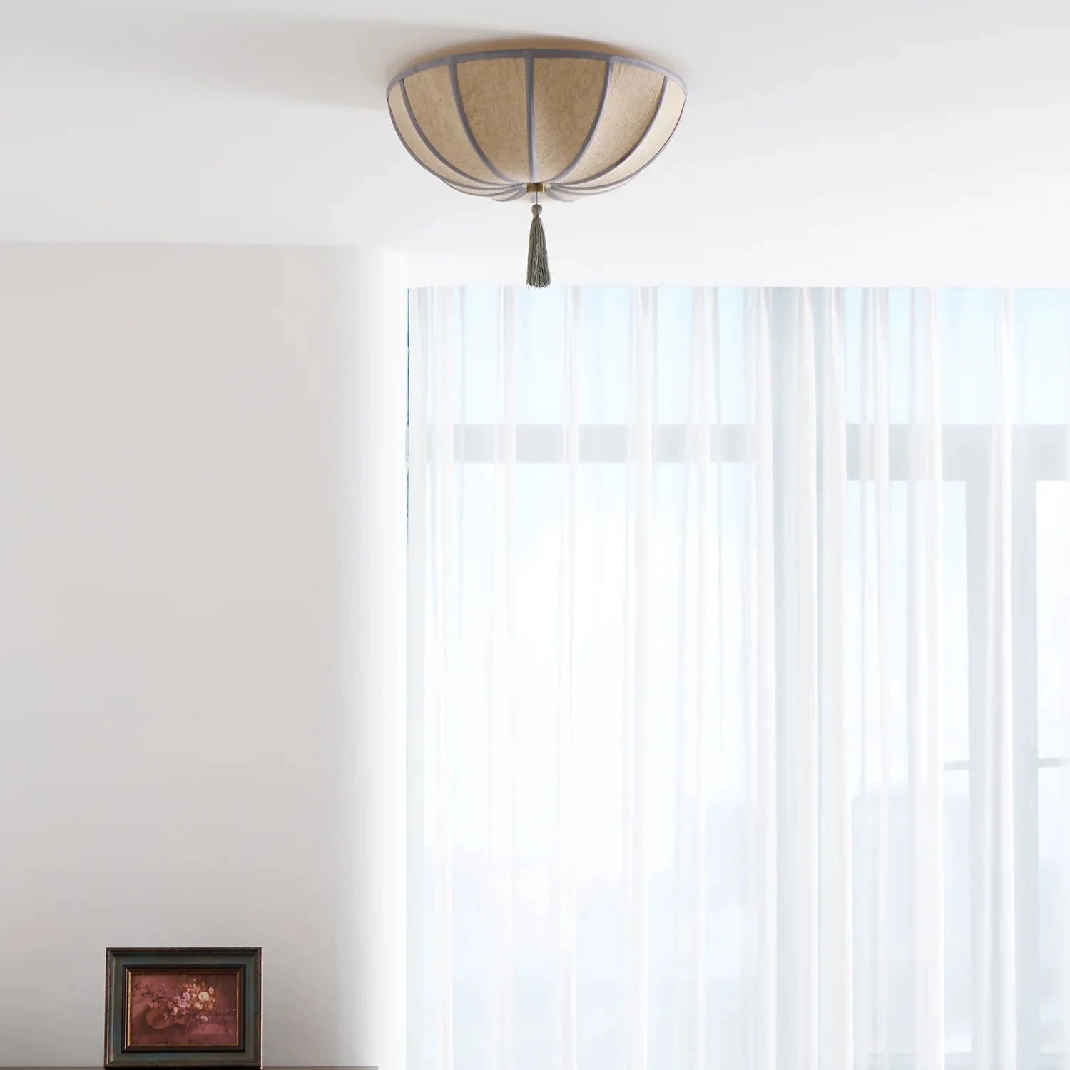 Floral Fabric Shade Ceiling Light Fixture Design | Lumevyn