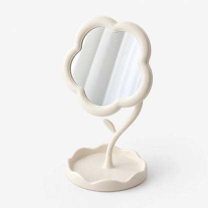 Flower Shaped Vanity Mirror with Storage Base