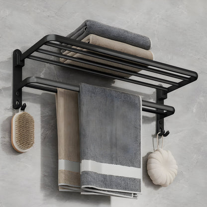 FoldRack | Wall Mounted Towel Rack in Black Aluminum 4