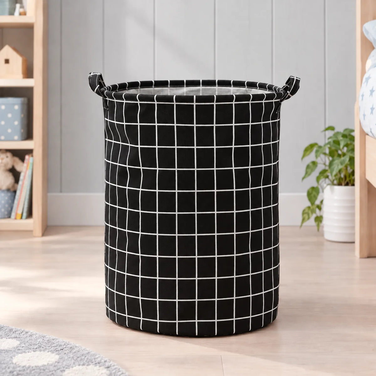 Foldable Fabric Laundry Basket with Handles for Clothes Storage
