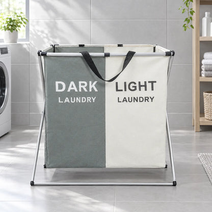 Foldable Fabric Laundry Sorter with Metal Frame
