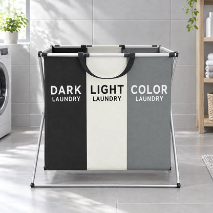 Foldable Fabric Laundry Sorter with Metal Frame