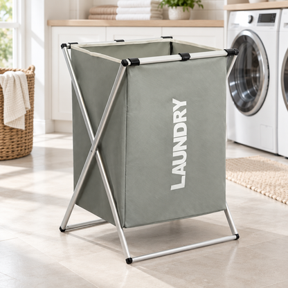 Foldable Fabric Laundry Sorter with Metal Frame