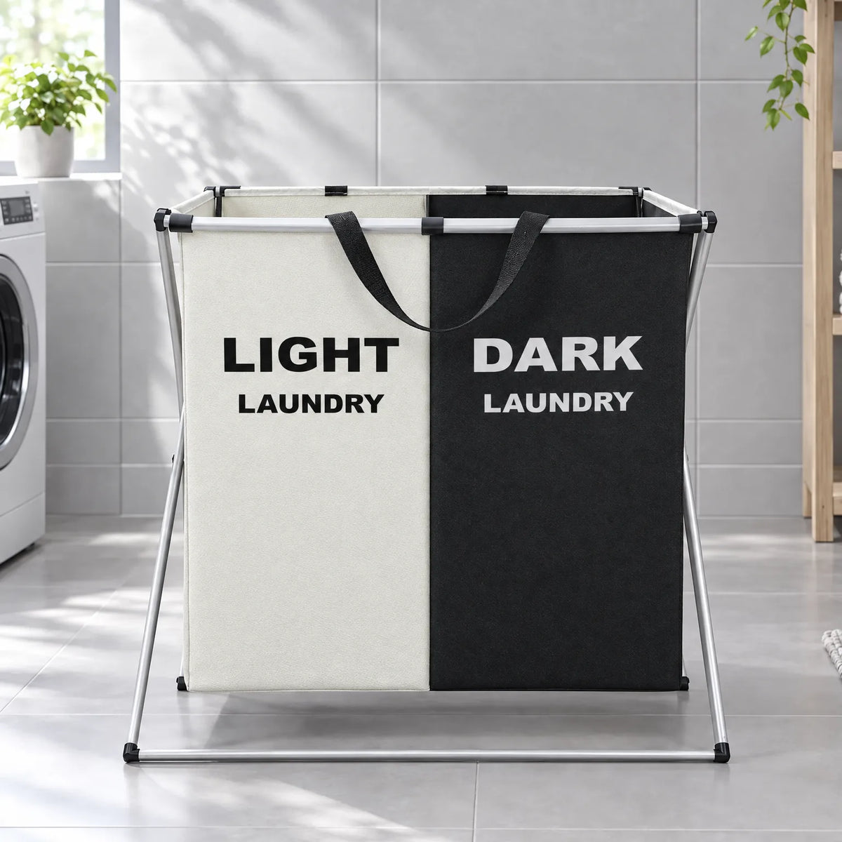 Foldable Fabric Laundry Sorter with Metal Frame