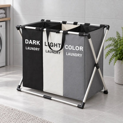 Foldable Fabric Laundry Sorter with Removable Laundry Bags