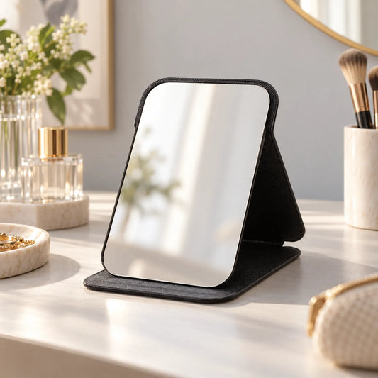 Foldable Vanity Mirror with Adjustable Desktop Stand