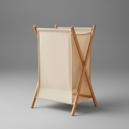 Foldable Wooden Laundry Basket | Stylish Hamper for Home Storage