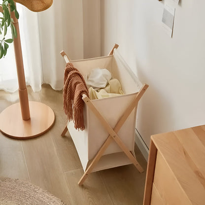Foldable Wooden Laundry Basket | Stylish Hamper for Home Storage 1