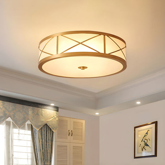 Frosted Glass Brass Vintage Ceiling Light Fixture | Briluma
