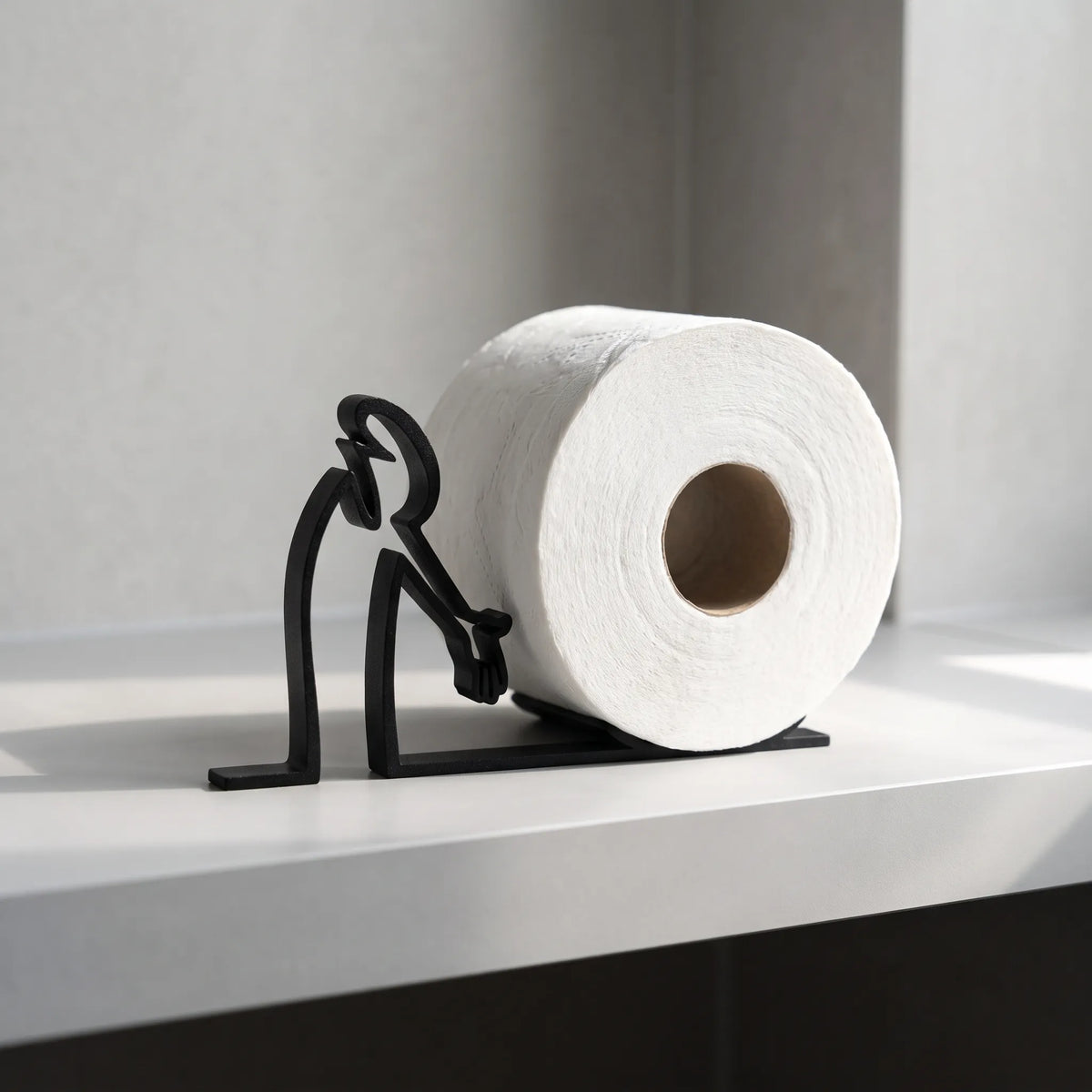 Fun Freestanding Toilet Paper Holder with Figure Design