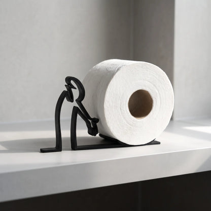 Fun Freestanding Toilet Paper Holder with Figure Design