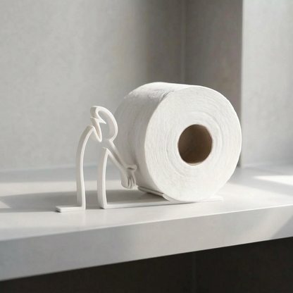 Fun Freestanding Toilet Paper Holder with Figure Design