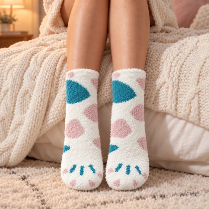 Fuzzy Women's Cat Paw Socks