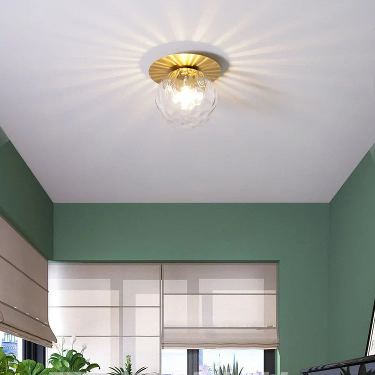 Glass Globe Ceiling Light Surface Mount Fixture | Glavonix