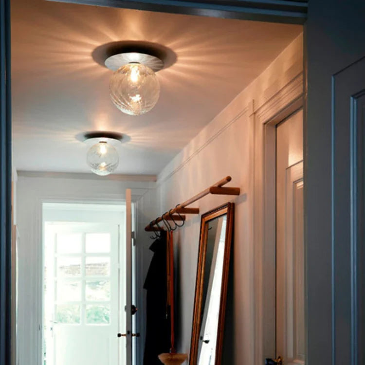 Glass Globe Ceiling Light Surface Mount Fixture | Glavonix