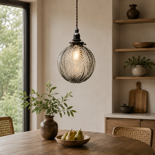 Glass Globe Pendant Light Colonial Hanging Design | Vexoria